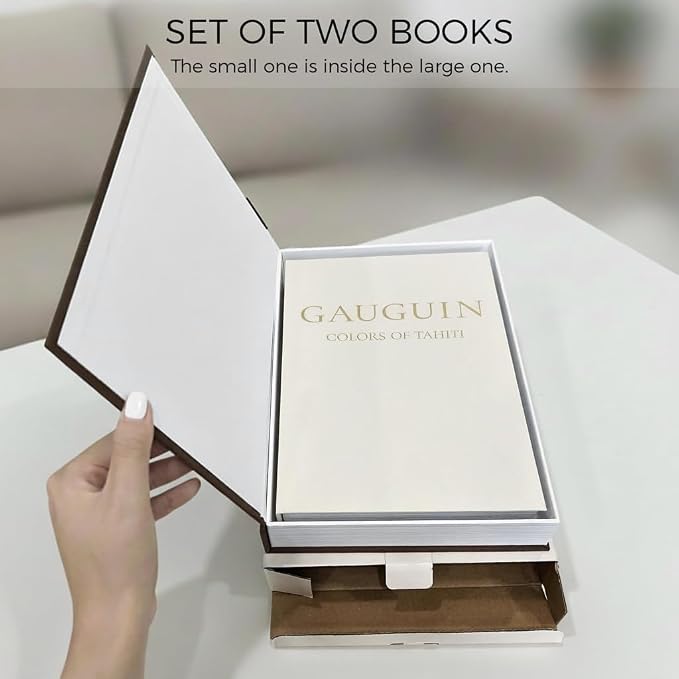 Premium Linen Faux Book Box Set of 2: Aesthetic Book Safe with Hidden Storage for Living Room Console Table & Bookshelf Decor, Home Organizer, Green & Beige, Tallest 10.67in