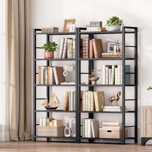 HOOBRO 5-Tier Bookshelf, Standing Tall Bookcase, Vertical Storage Shelf