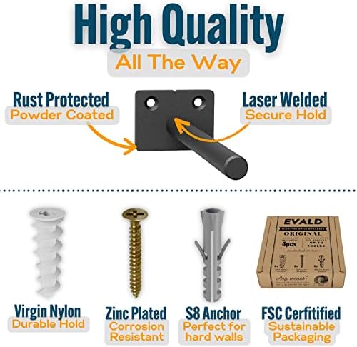 EVALD 6 Inch Floating Shelf Brackets with Screws & Anchors, Hidden Shelf Brackets for Floating Shelves, Floating Shelf M
