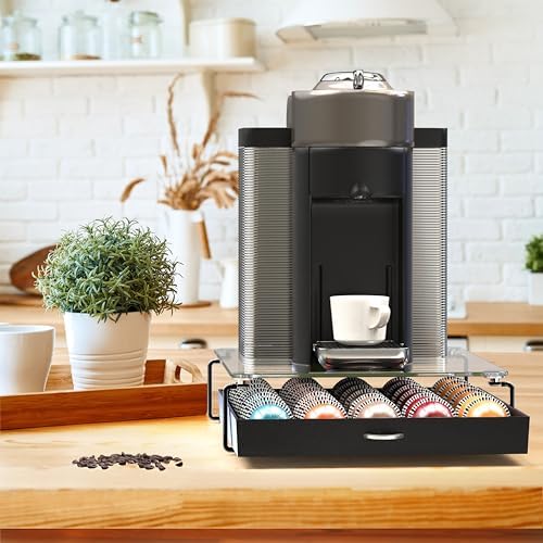 Deco Brothers Tempered Glass Vertuo Pod Holder, Fits 30 Large/60 Small Pods