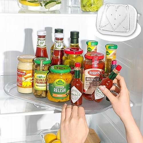 LAMU Lazy Susan Organizer Turntable 15.67''x11.7'' for Refrigerator Organizers and Storage, Fridge Organizer, Condiment 