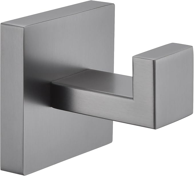Angle Simple Bathroom Towel Hook, SUS304 Stainless Steel Hand Towel Holder, Coat Robe Clothes Hook for Wall, Gunmetal Gray