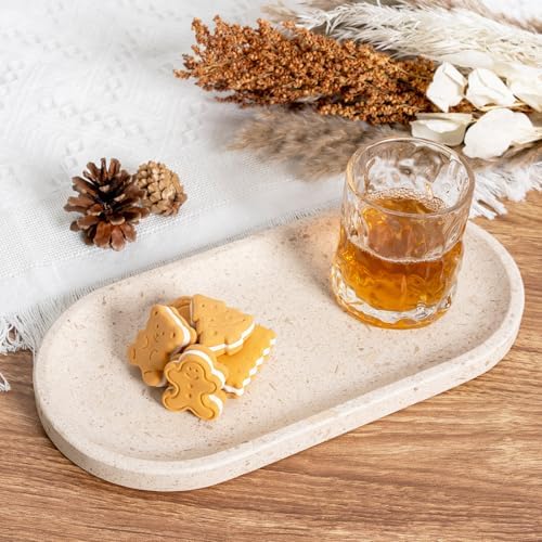 Koville Marble Vanity Tray for Decor, Natural Bathroom Tray for Bathroom Countertop, Stone Decorative Trays for Dresser 