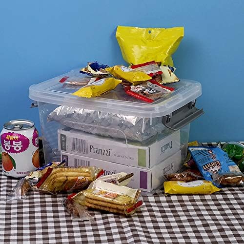 Bringer Plastic Storage Bins with Lids 6-Pack, 6 Quart Clear Organizer Bins