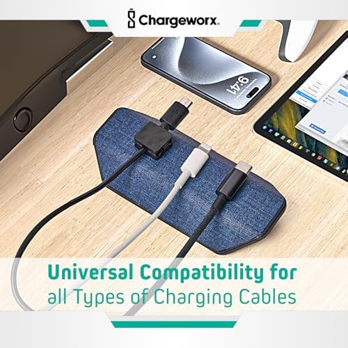 Magnetic Cable Organizer, Weighted Non-Adhesive Cord Holder, Desk & Office