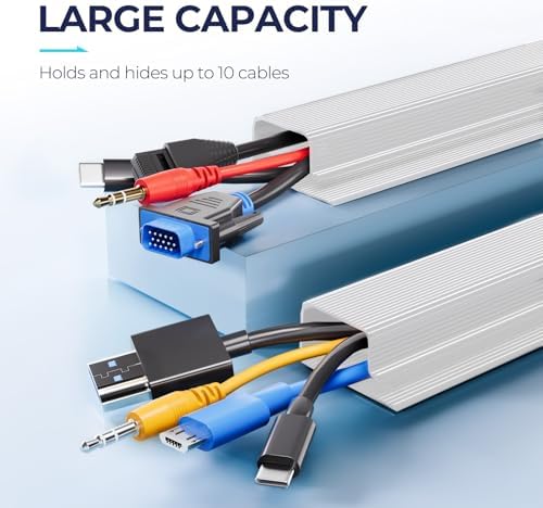 Delamu 2 Pack Safe 15.7in Tidy Cable Management Solution, Protect Kids Pets with Home Office Cable Management Under Desk