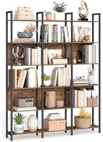 VASAGLE 6-Tier Bookshelf, Large Display Shelves, 9.4 x 50.4 x 73.7 inches
