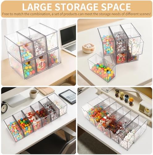 6-Piece Stackable Desktop Plastic Storage Drawer