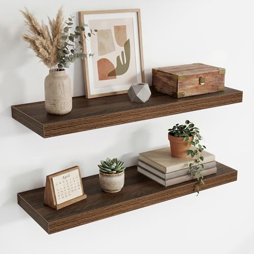 Acovy 30 Inch Floating Shelves,9.3" Deep Floating Shelf Wall Mounted,30 Inch Wall Book Shelves for Home Decor,Large Long