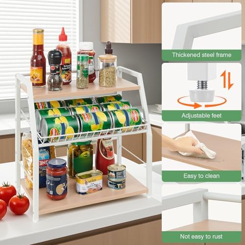 Kitchen Countertop Organizer, 3 Tiers Snack Organizer Wooden Candy Display Stand Coffee Station Organizer, Counter Stora