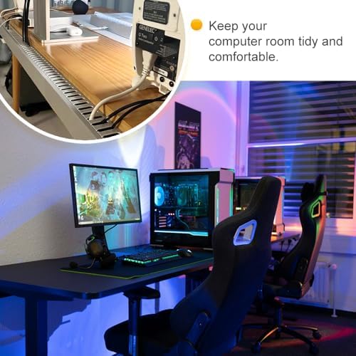 Cable Raceway, 95" Open Slot Cable Management Kit with Upgraded Snap Structure,Wire Cover Cord Hider for Under Desk&Indu
