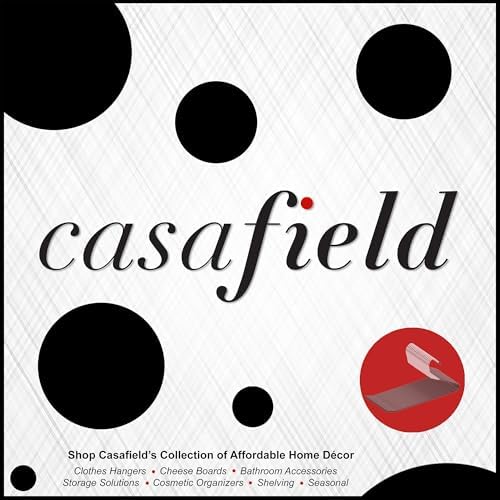 Casafield - 20 Open-Ended Pants Hangers - Easy Slide - Slim, Space Saving Design with Non-Slip Rubber Coating for Trousers, Slacks, Jeans, Skirts