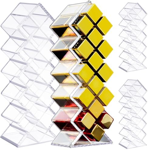 4 Pack Acrylic Lipstick Holder Organizer 64 Slots Clear Lip Gloss Holder Organizers Stackable Fish Shape Lipsticks Tower
