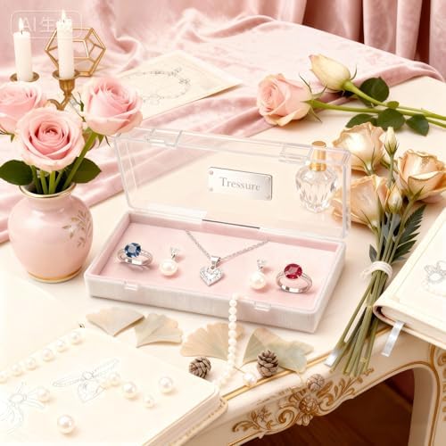 LJY 6 Clear Rectangular Plastic Boxes, 7.3 x 3.5 x 1.8 in for Nail Art
