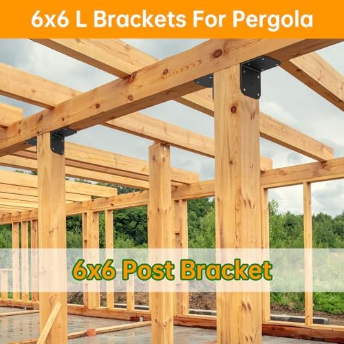 6x6x5 L Brackets Heavy Duty for Pergola, (8PCS)
