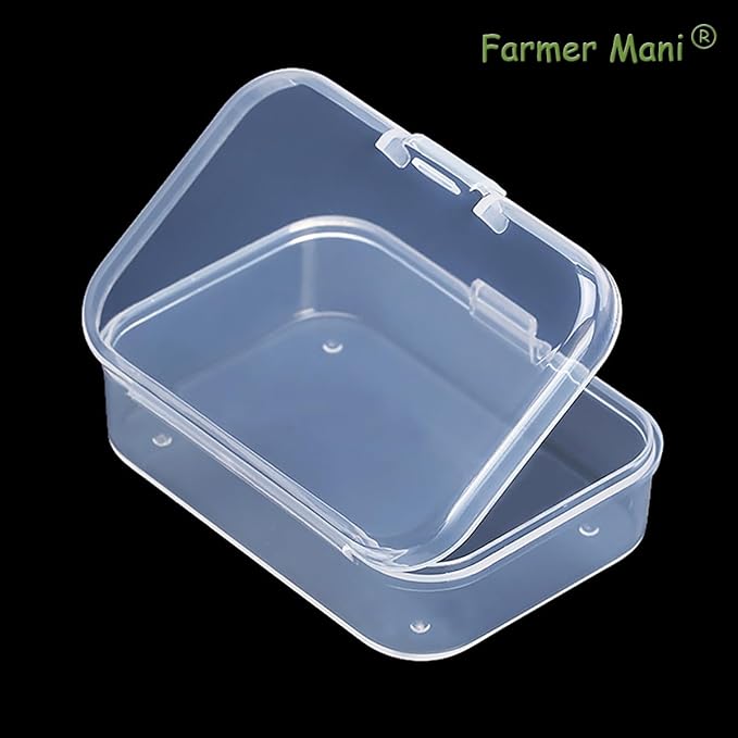 12 Pack Rectangle Plastic Clear Storage Containers Box (2.52 x 1.73 x 0.79 Inch), Small Bead Organizer for Small items, Crafts, Beads, Coins, Jewelry and Business Cards