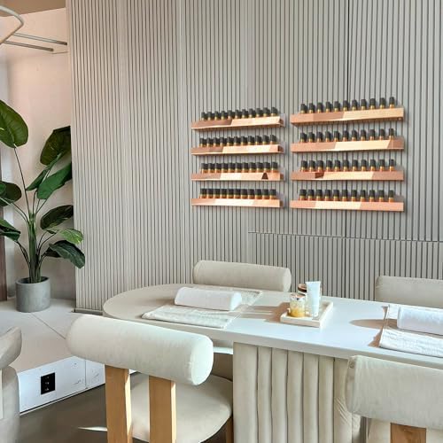 4 Pack 15 Inch Rose Gold Reflective Acrylic Floating Wall Shelves