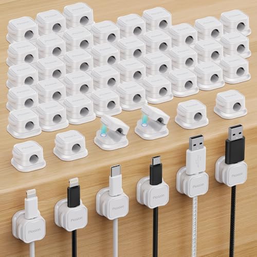 48 Pack Magnetic Cable Clip Organizer Cord Holder, Picozon Adhesive Cable Management, Wire Phone USB Charger Cable Holde