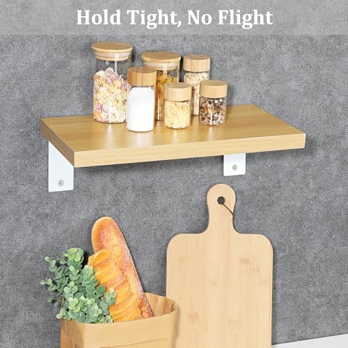 Alise 4Pcs White Heavy-Duty L-Shaped Floating Shelf Wall Brackets