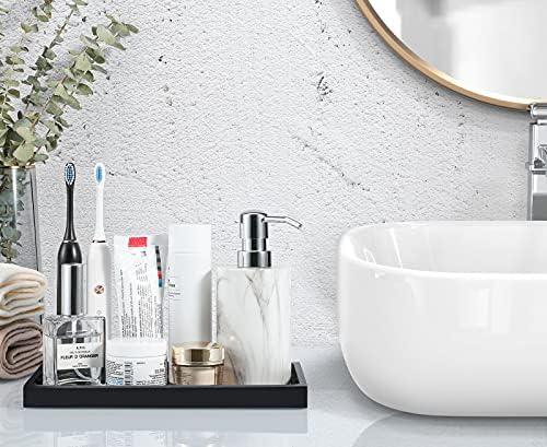 Luxspire Resin Bathroom Vanity Tray Countertop Organizer, M, Matte Black