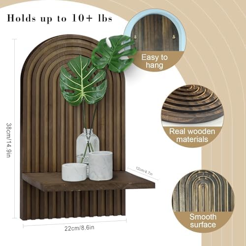 LIYAOLI Boho Wall Shelf Set of 2, Floating Shelves for Boho Wall Decor