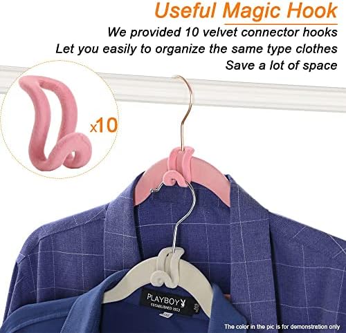 50+10 Pack Non-Slip Velvet Hangers Suit Clothes Hanger Space Saving Hangers 15~20LBS Heavy Duty 17.5"