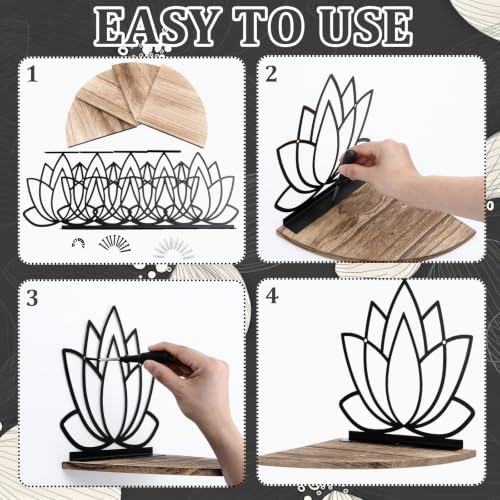 4 Tier Black Lotus Wall Mount Corner Shelves Floating Corner