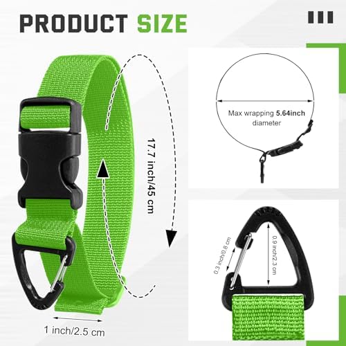 6 Pack Adjustable Extension Cord Holder Straps,Green