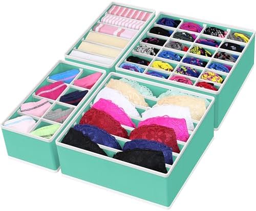 Simple Houseware 4-Pack Drawer Organizer Set for Underwear/Socks/Bra