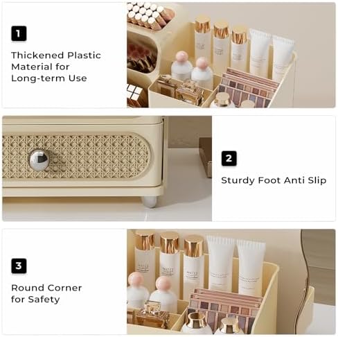 UFORU Makeup Organizer Countertop with Brush Holder for Vanity Bathroom