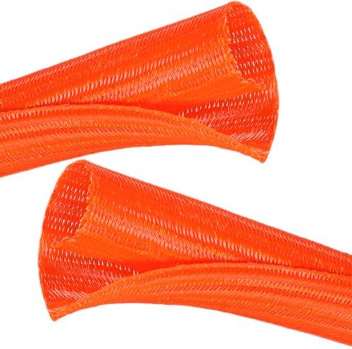 Cable Management, 16FT Wire Management Computer Cord Desk Organizer Protectors from Pets No Chew (Orange, 16mm-(2/3"))