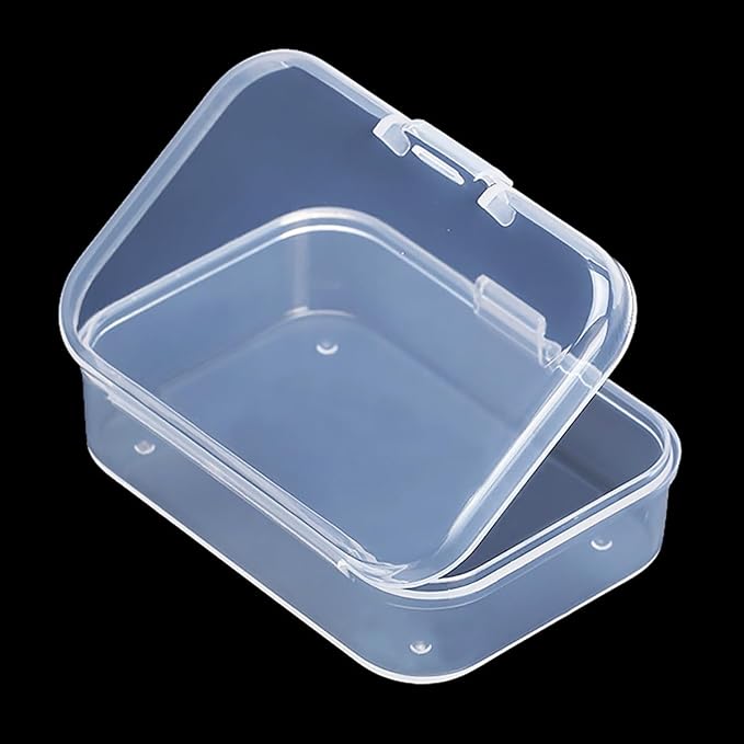 12Pack Rectangle Plastic Clear Storage Containers Box, 2.91x1.93x0.79 Inchs,Small Plastic Containers for Small Items, Jewelry, Earrings, Necklace, Rings, Cosmetics, Threads, Beads, Crafts etc.