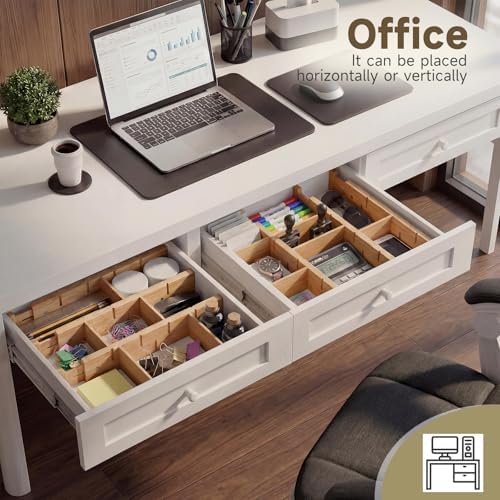 Bamboo Drawer Dividers, Expandable Kitchen Drawer Organizer
