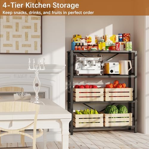GIOTORENT 4-Wire Heavy-Duty Shelf, Standing Storage Shelves, Metal Shelving Unit Pantry Rack, 1200LB Load Capacity, for 