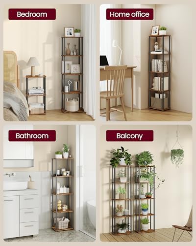 VASAGLE 5-Tier Shelf, Storage Shelves, Bookcase with Shelves, Living Room
