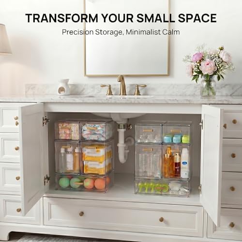 LALOBLUE Stackable Clear Acrylic Drawer Baby Bottle Makeup Organizer