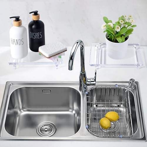 Chivalral Acrylic Soap Dish Large 9x5.9x1.5 Inch Countertop Organizer,1Pack