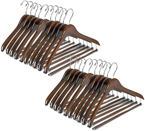 Quality Hangers Wooden Hangers Beautiful Sturdy Suit Coat Curved Hangers Great for Travelers Heavy Duty Hanger with Lock