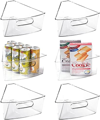 Leeden Lazy Susan Cabinet Organizer, 1/8 Wedge Bins for 26in, 6 Pack