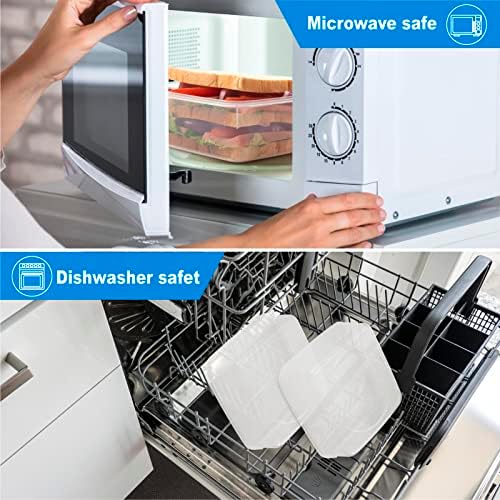 4 PCS Sandwich Containers 100% Airtight BPA-Free Microwave Dishwasher Safe