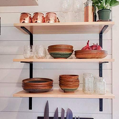 Shelf Brackets 12 Inch Wall L Brackets 4PCS Heavy Duty for Shelves Metal Black Rustic Industrial Brackets for DIY Openin