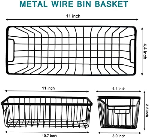 SheeChung Wall Hanging Baskets, Small Wire Basket for Organizer, 4 Pack