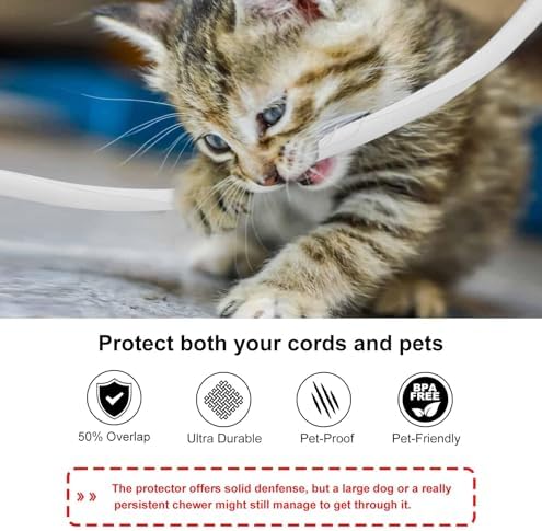 Secbolt Cord Protectors from Pets No Chew, 10FT - 1/2 Inch, White