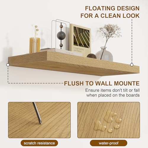 Rustic Floating Shelves for Wall, 20"L Bathroom Shelf, 8" Deep Wall Shelf