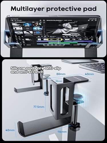 NODOCA Laptop Storage for Desk, Vertical Laptop Stand for Desk, MacBook Vertical Stand, with Headphone Holder, Desk Side
