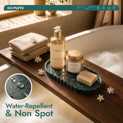 Green Marble Tray, 10" X 5" Bathroom Tray Countertop