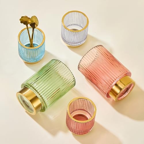 Makeup Brush Holder Organizer,Toothbrush Holders,Desk Pen Pencil Holder,Multifunctional Vintage Glass Brush Cup(A3-16-US