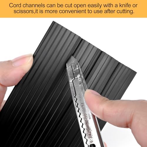 6.5Ft Cord Cover Heavy Duty Cable Protector 3 Channels Contains Cords, Cables and Wires, Easy to Unroll-Conceal Wires of