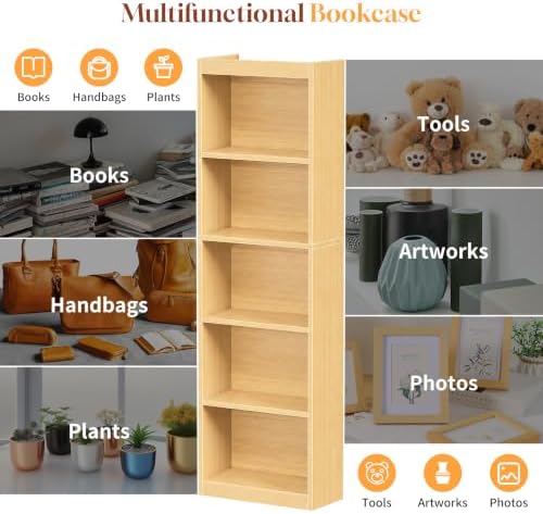 5 Tier Bookshelf,Open Storage Book Shelf,68 Inch Bookcase