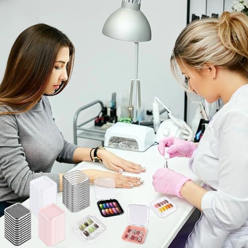 48 Sets Press On Nail Storage Box, Artificial Nail Display Case Acrylic Nail Boxes Press On Nail Packaging Box, Adhesive